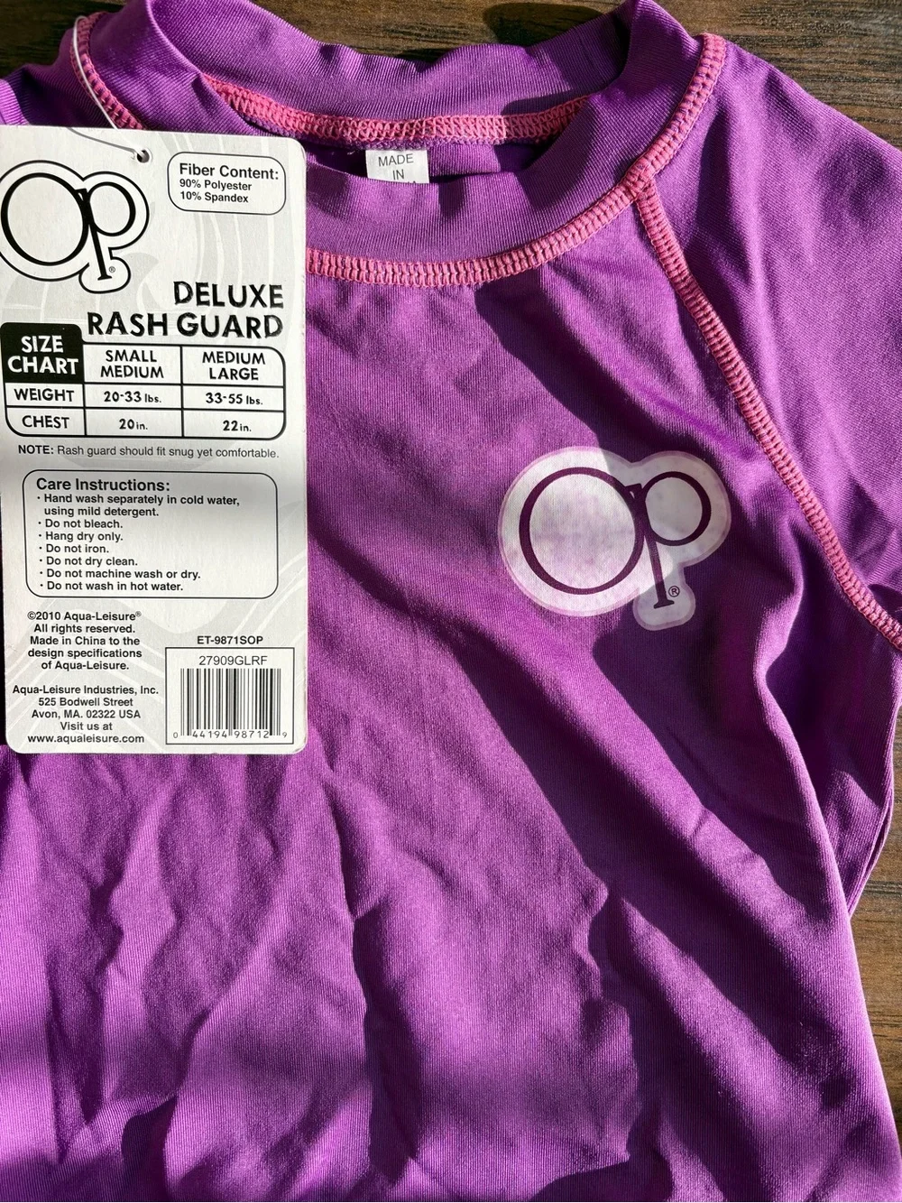 Y2K OP Ocean Pacific NWT UPF 50+ Rash Guard Girls S/M